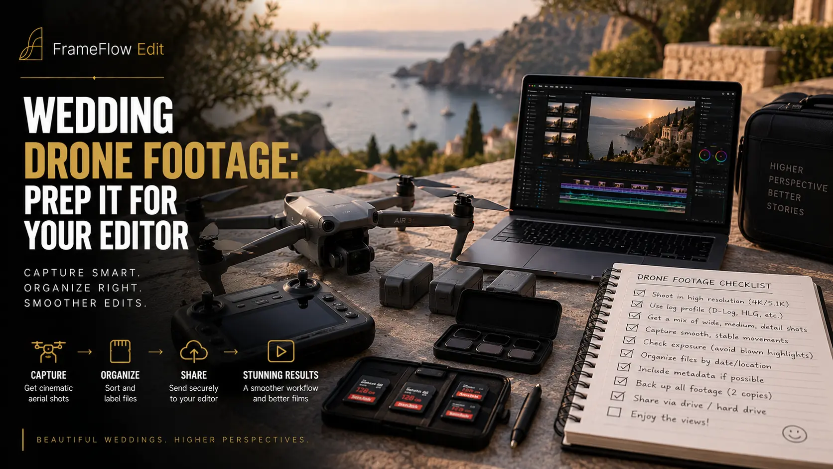 Wedding Drone Footage: Prep It for Your Editor
